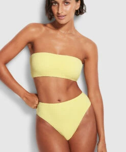 Cheapest 🎁 Seafolly Ladies Sea Dive High Rise Pant Lime light 🔔