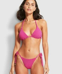 Promo 🧨 Seafolly Ladies Sea Dive Tie Side Rio Pant Fuchsia rose ✔️