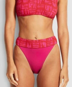 Discount ✨ Seafolly Ladies Bodycheck Banded High Rise 👙 Bikini Pants Chilli 🌟 -Seafolly Sales Shop 40661 891 Chilli 5