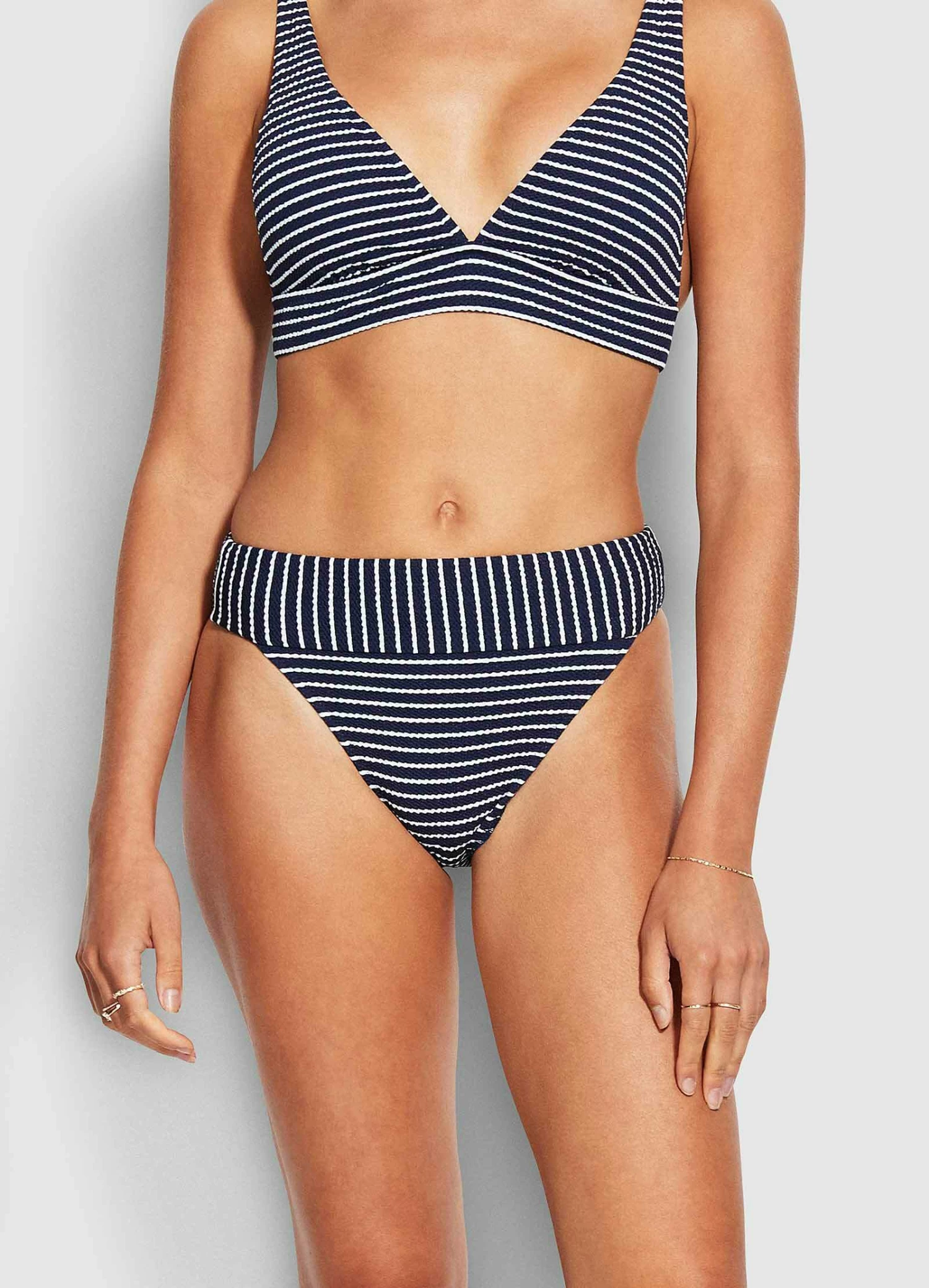 Budget ⌛ Seafolly Ladies Seaside Stripe Banded Hi Rise Pant True navy ⭐ 2 Budget ⌛ Seafolly Ladies Seaside Stripe Banded Hi Rise Pant True navy ⭐ - Image 2