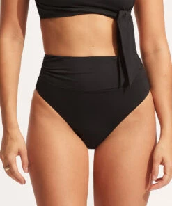 Brand new ⌛ Seafolly Ladies Seafolly Collective High Waist 👙 Bikini Pant Black 🧨 -Seafolly Sales Shop 40665 942 Black 4