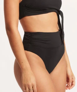 Brand new ⌛ Seafolly Ladies Seafolly Collective High Waist 👙 Bikini Pant Black 🧨 -Seafolly Sales Shop 40665 942 Black 6