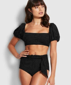 Brand new 🎁 Seafolly Ladies Costa Bella High Waisted Pant Black 😍