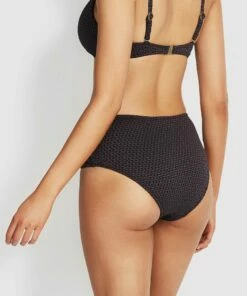 Cheapest ⌛ Milea Resort Island Luxe Belted Mid Rise 👙 Bikini Pants Caviar 🤩 -Seafolly Sales Shop 4209 ISL Caviar 4