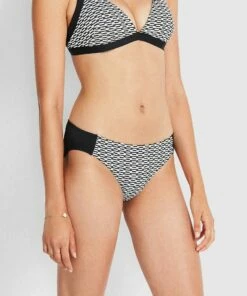Wholesale 👏 Milea Resort Modernist Signature Hipster 👙 Bikini Pants Black white 🤩 -Seafolly Sales Shop 4225 MDT Black2521Wht 3
