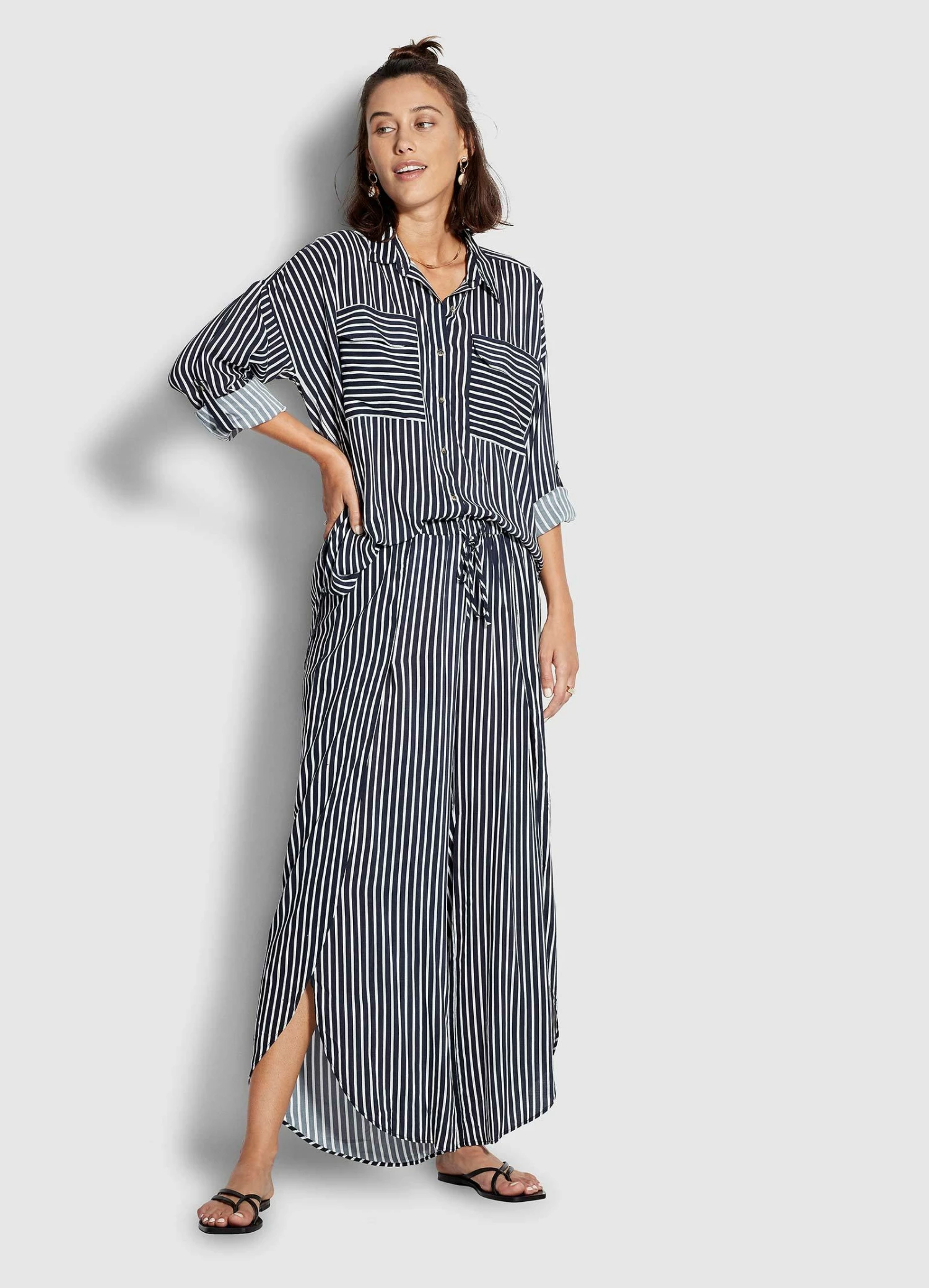 Hot Sale π Seafolly Ladies Stripe Wrap Pant Navy stripe π 1 Hot Sale π Seafolly Ladies Stripe Wrap Pant Navy stripe π