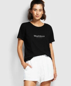 Wholesale ⭐ Seafolly Logo Tee Black 😍