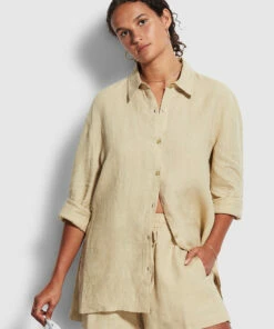 Wholesale π Seafolly Ladies Beach Linen Shirt Olive β
