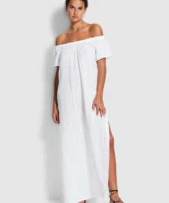 Best Pirce 🔔 Seafolly Ladies Double Cloth Strapless 👗 Dress White 🧨