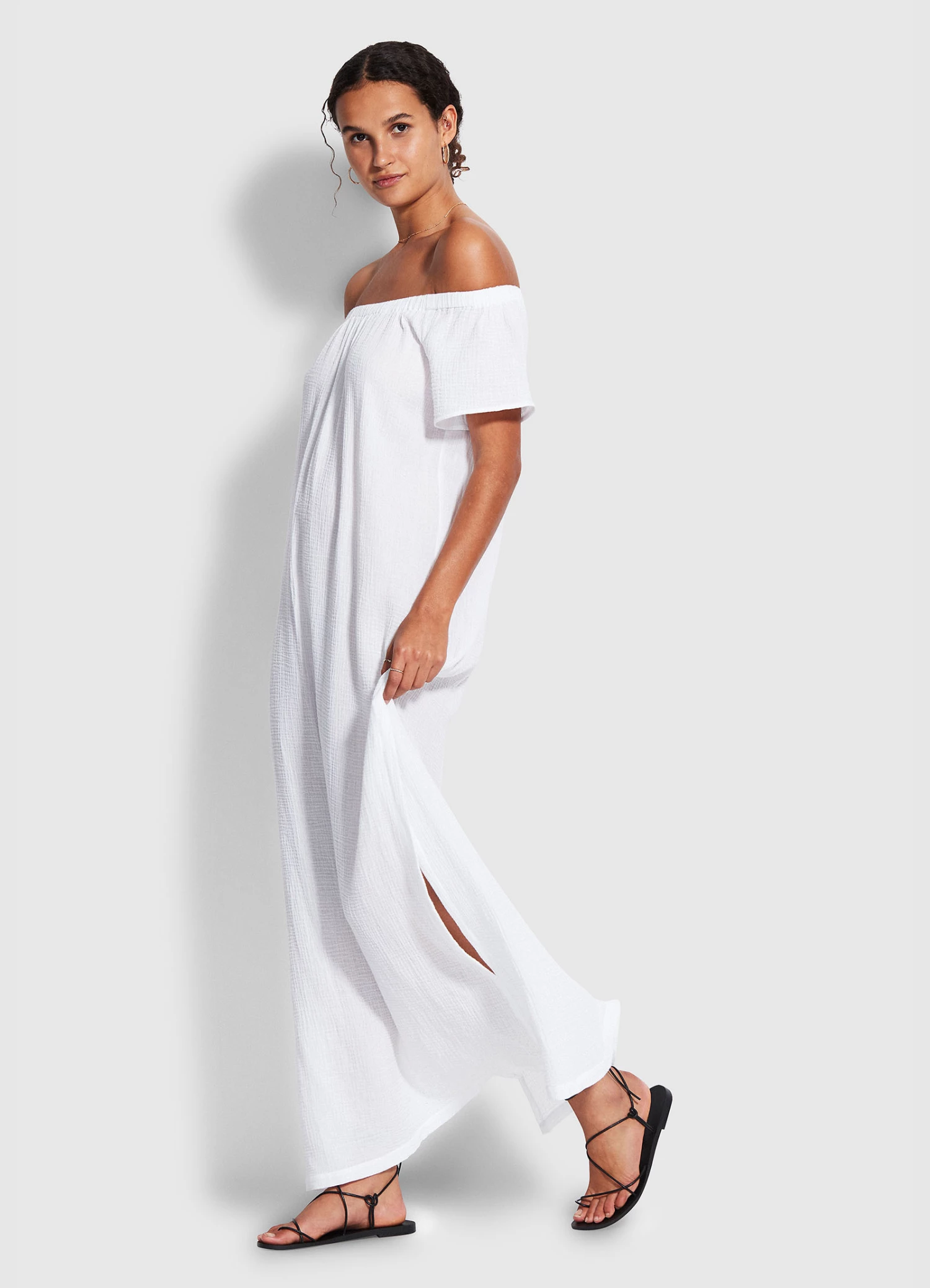 Best Pirce π Seafolly Ladies Double Cloth Strapless π Dress White 𧨠2 Best Pirce π Seafolly Ladies Double Cloth Strapless π Dress White 𧨠- Image 2