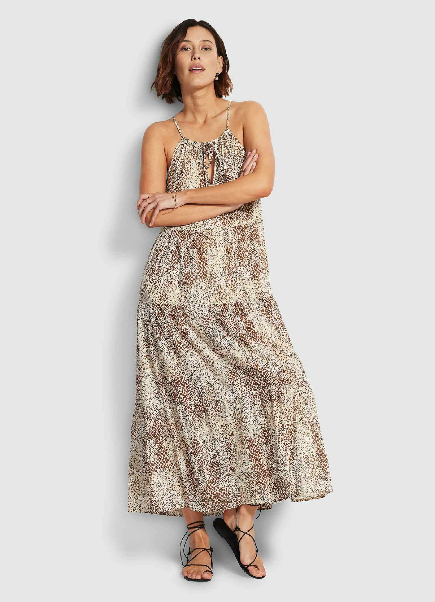 Brand new π― Seafolly Ladies Serpentine Tiered Maxi π Dress Chocolate π 1 Brand new π― Seafolly Ladies Serpentine Tiered Maxi π Dress Chocolate π