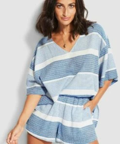 Buy π Seafolly Ladies Jacquard Top Blue π§¨