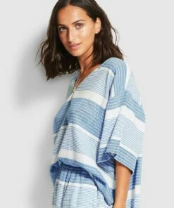 Buy 👏 Seafolly Ladies Jacquard Top Blue 🧨 -Seafolly Sales Shop 54448 TO Blue 3