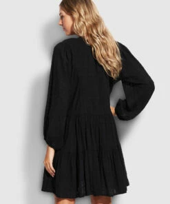 Buy 🤩 Seafolly Ladies Drifter Tiered 👗 Dress Black 👍 -Seafolly Sales Shop 54511 DR Black 4