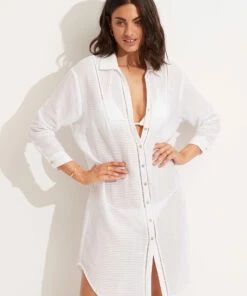 Outlet β Seafolly Ladies Longshore Cover Up White βοΈ