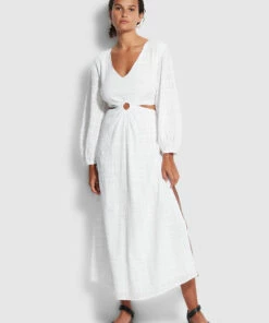 Cheapest 🌟 Seafolly Ladies Drifter Cut Out 👗 Dress White ❤️