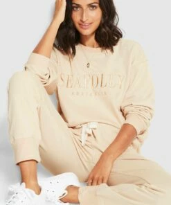 Cheapest 🌟 Seafolly Ladies Originals Trackpant Beige 🧨