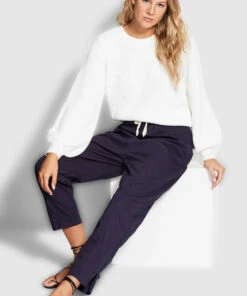 Brand new 🔥 Seafolly Ladies Taper Poplin Pant True navy 👍