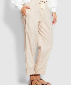New ✨ Seafolly Ladies Taper Poplin Pant Beige 😍 -Seafolly Sales Shop 54587 PA Beige 3