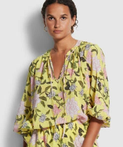Best deal ✔️ Seafolly Ladies Boheme Floral Peasant Top Lime light ✔️