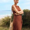 New 💯 Seafolly Ladies Voyage Knit 👗 Dress Bronze 😀