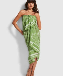 Top 10 🔥 Seafolly Ladies Folklore Pareo Green tea 👏 -Seafolly Sales Shop 54602 SG Green2520Tea 3