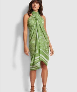 Top 10 🔥 Seafolly Ladies Folklore Pareo Green tea 👏 -Seafolly Sales Shop 54602 SG Green2520Tea 4
