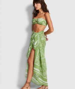 Top 10 🔥 Seafolly Ladies Folklore Pareo Green tea 👏 -Seafolly Sales Shop 54602 SG Green2520Tea 5