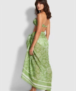 Top 10 🔥 Seafolly Ladies Folklore Pareo Green tea 👏 -Seafolly Sales Shop 54602 SG Green2520Tea 6