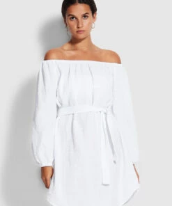 Budget 🔔 Seafolly Ladies Double Cloth 🌞 Summer Cover Up White 💯