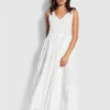Cheapest 😍 Seafolly Ladies Cotton Poplin Maxi 👗 Dress White 👍
