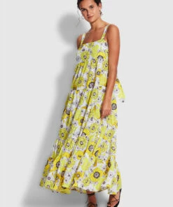 Buy ⌛ Seafolly Ladies ☀️ Summer Of Love Maxi 👗 Dress Wild lime 🎉