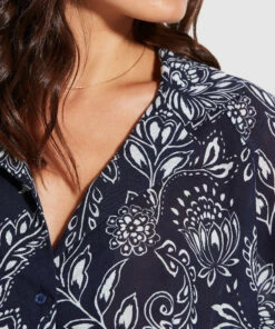 Budget π Seafolly Ladies Folklore Crop Shirt True navy π 10 Budget π Seafolly Ladies Folklore Crop Shirt True navy π -Seafolly Sales Shop 54614 TO True2520Navy 5