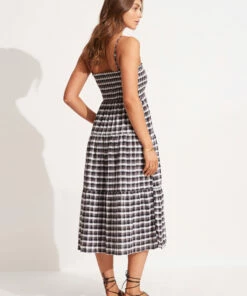 Budget ❤️ Seafolly Ladies Gingham Maxi 👗 Dress Black ✔️ -Seafolly Sales Shop 54646 DR Black 4