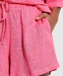 Cheapest 🛒 Seafolly Ladies Linen Jersey Beach Short Pink 🎉 -Seafolly Sales Shop 54649 SH Pink 4
