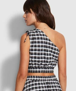 Wholesale 🔔 Seafolly Ladies Gingham Crop Top Black 💯 -Seafolly Sales Shop 54659 TO Black 5