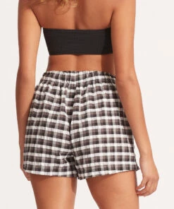 Flash Sale ✨ Seafolly Ladies Portofino Gingham Short Black 🎁 -Seafolly Sales Shop 54738 SH Black 4