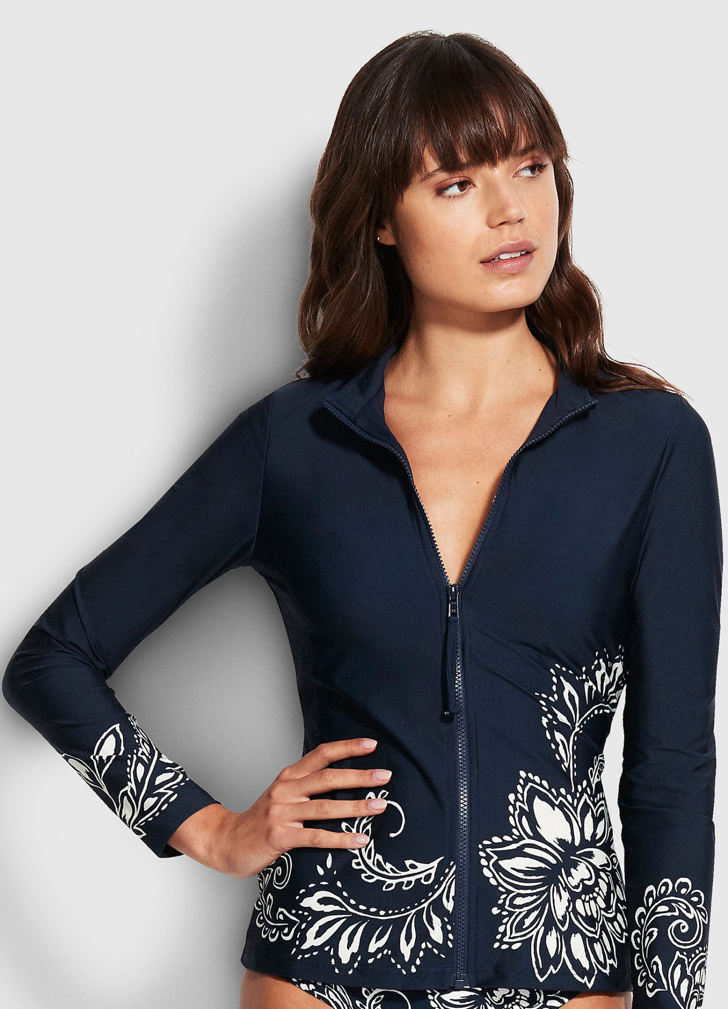 Budget β Seafolly Ladies Folklore Long Sleeve Sunvest True navy π₯ 2 Budget β Seafolly Ladies Folklore Long Sleeve Sunvest True navy π₯ - Image 2