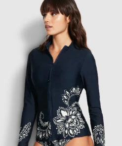 Budget β Seafolly Ladies Folklore Long Sleeve Sunvest True navy π₯ 9 Budget β Seafolly Ladies Folklore Long Sleeve Sunvest True navy π₯ -Seafolly Sales Shop 60203 933 True2520Navy 4