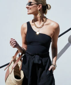 Best deal 🌟 Jetset One Shoulder One Piece Black ✔️