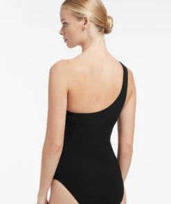 Best deal 🌟 Jetset One Shoulder One Piece Black ✔️ -Seafolly Sales Shop J10772 BLK 4