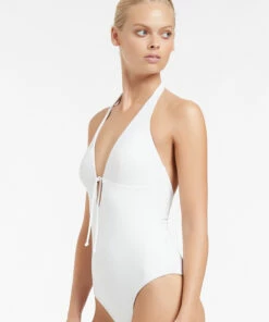Best reviews of 👏 Jetset Plunge Halter One Piece White 👍 -Seafolly Sales Shop J10780 WHT 3