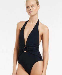 Discount π JETSET Plunge One Piece Deep navy 𧨠6 Discount π JETSET Plunge One Piece Deep navy 𧨠-Seafolly Sales Shop J10782 DP2520NVY 3