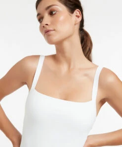 Buy 😀 Jetset Square Neck Tank One Piece White 🎁