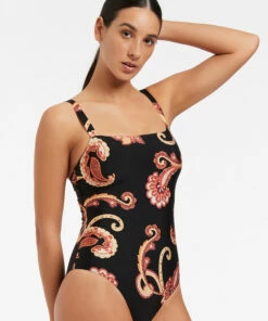 Deals 🔔 Jets Silk Road Tank One Piece Black 🔥 6 Deals 🔔 Jets Silk Road Tank One Piece Black 🔥 -Seafolly Sales Shop J10862 BLK 3