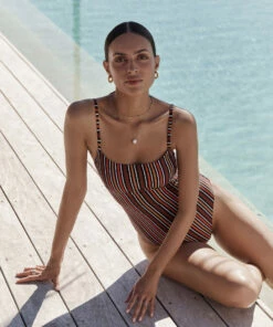 Coupon 🧨 Jets Bedouin Stripe Tank One Piece Black 🧨