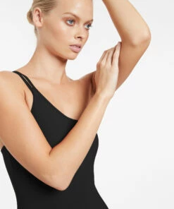 Wholesale 🤩 JETSET Double Strap One Shoulder One Piece Black 🔥