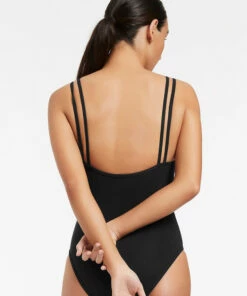 New ⌛ Jetset Double Strap One Piece Black 🤩 -Seafolly Sales Shop J10881 Black 3