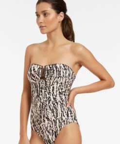 Best Sale ⌛ Jets Sahara Bandeau One Piece Black 😍 -Seafolly Sales Shop J10898 BLK 3