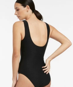 Hot Sale 👏 Jets Rio Scoop Neck C-D One Piece Black 👍 -Seafolly Sales Shop J10902C D BLK 4